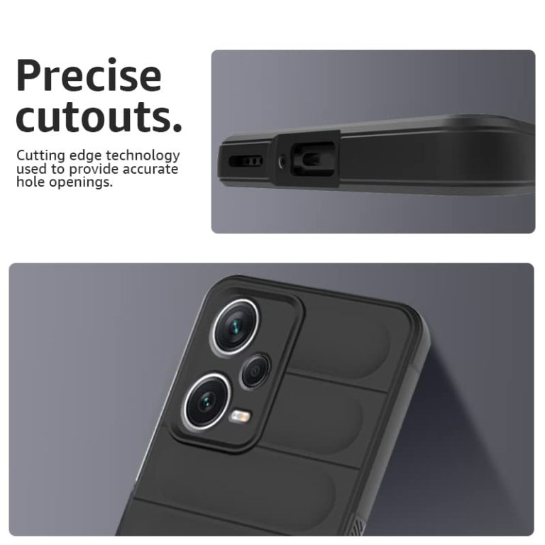 Winble Down Jacket Series Silicone Back Cover Case for Mi Redmi Note 12 Pro 5G Camera Protection Anti Slip Grip Design Protective Back Cover Case for Redmi Note 12 Pro 5G Black 0 1