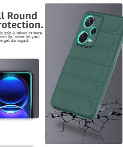 Winble Down Jacket Series Silicone Back Cover Case for Mi Redmi Note 12 Pro 5G Camera Protection Anti Slip Grip Design Protective Back Cover Case for Redmi Note 12 Pro 5G Green 0 0