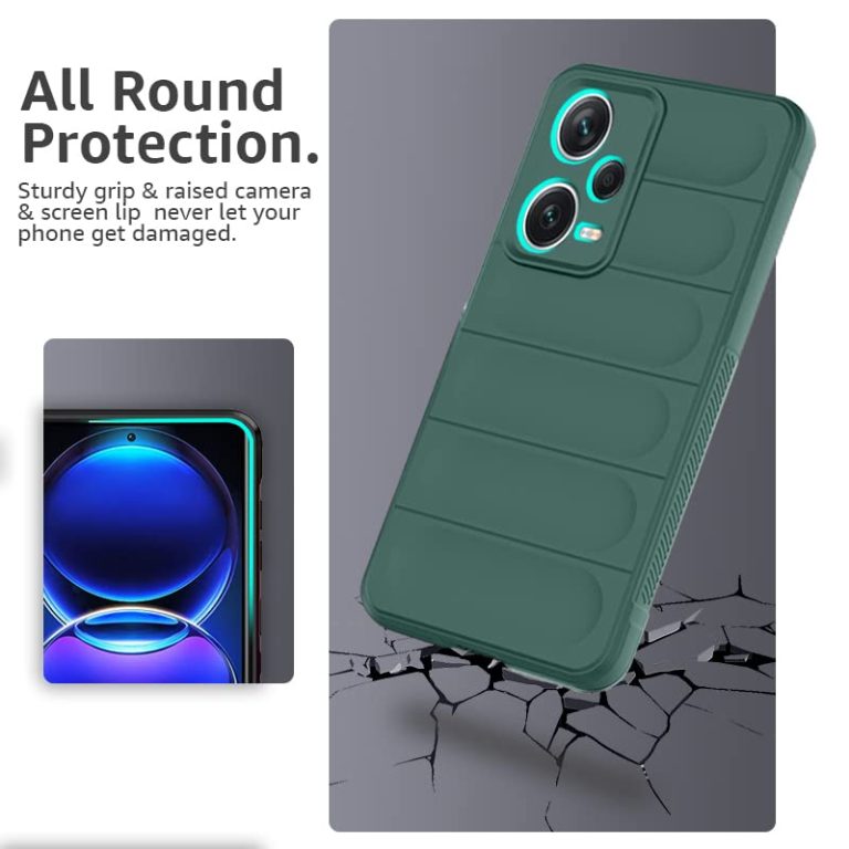 Winble Down Jacket Series Silicone Back Cover Case for Mi Redmi Note 12 Pro 5G Camera Protection Anti Slip Grip Design Protective Back Cover Case for Redmi Note 12 Pro 5G Green 0 0