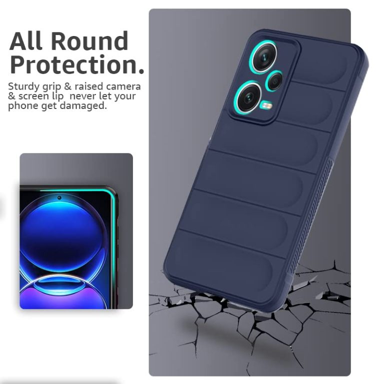 Winble Down Jacket Series Silicone Back Cover Case for Mi Redmi Note 12 Pro 5G Camera Protection Anti Slip Grip Design Protective Back Cover Case for Redmi Note 12 Pro 5G Sapphire 0 1