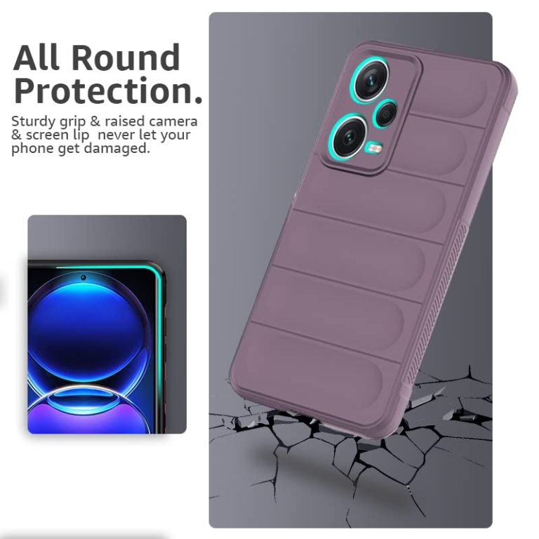 Winble Down Jacket Series Silicone Back Cover Case for Mi Redmi Note 12 Pro Plus 5G Camera Protection Anti Slip Grip Design Protective Back Cover Case for Redmi Note 12 Pro Plus 5G Lavender 0 1