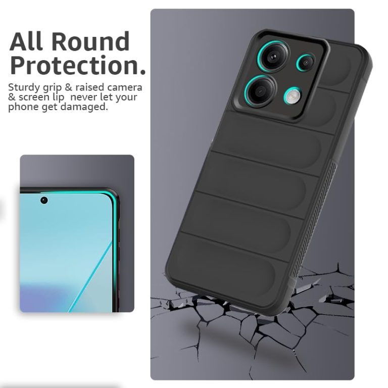 Winble Down Jacket Series Silicone Back Cover Case for Mi Redmi Note 13 Pro 5G Camera Protection anti slip Grip design Protective Back Cover Case for Redmi Note 13 Pro 5G Black 0 1