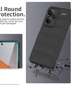 Winble Down Jacket Series Silicone Back Cover Case for Mi Redmi Note 13 Pro Plus 5G Camera Protection anti slip Grip design Protective Back Cover Case for Redmi Note 13 Pro Plus 5G Black 0 2