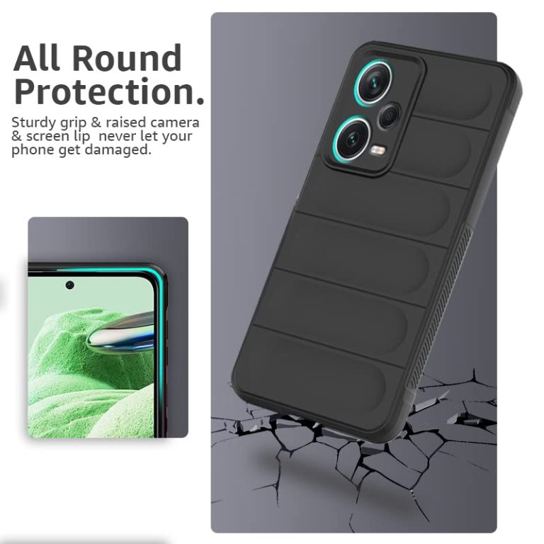 Winble Down Jacket Series Silicone Back Cover Case for Poco X5 5G Mi Redmi Note 12 5G Camera Protection anti slip grip design Protective Back Cover Case for Redmi Note 12 5G Poco X5 5G Black 0 2