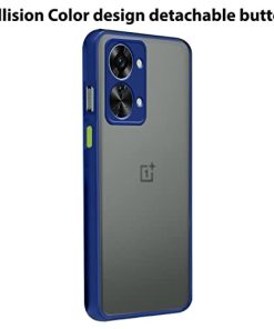 Winble PC and TPU Back Cover for OnePlus Nord 2T 5G Back Cover Slim Camera Protection Shockproof Anti Slip Smoked Back Cover for OnePlus Nord 2T 5G One Plus Nord 2T 5G Blue 0 2