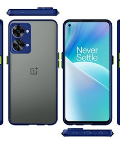 Winble PC and TPU Back Cover for OnePlus Nord 2T 5G Back Cover Slim Camera Protection Shockproof Anti Slip Smoked Back Cover for OnePlus Nord 2T 5G One Plus Nord 2T 5G Blue 0 4