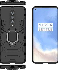 Winble Rubber Back Cover for OnePlus 8 Back Cover Case Bumper Protection Armor with Ring Holder Back Cover for OnePlus 8 One Plus One 8 Black 0 2