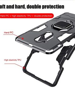 Winble Rubber Back Cover for OnePlus 8 Pro Back Cover Bumper Protection Armor with Ring Holder Back Cover for OnePlus 8 Pro One Plus One 8 Pro Black 0 0