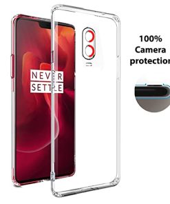 Winble Silicone Back Case For OnePlus 6T Back Cover Slim Crystal Clear Camera Protection Built in Anti dust Plugs and Anti Slip Grip Back Cover For OnePlus 6T OnePlus 6T Transparent 0 0