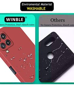 Winble Silicone Camera Protection Soft Protective Back Cover for Samsung Galaxy M32 Red 0 1