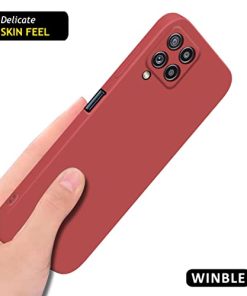 Winble Silicone Camera Protection Soft Protective Back Cover for Samsung Galaxy M32 Red 0 3