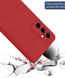 Winble Silicone Camera Protection Soft Protective Back Cover for Samsung Galaxy M52 5G Red 0 0