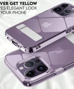 Winble Ultra Hybrid Crystal Clear Hard with Stand Camera Drop Protection Bumper Back Cover Case for iPhone 14 Pro TPU Poly Carbonate Crystal Clear 0 3