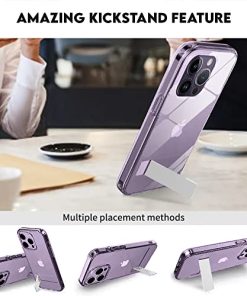 Winble Ultra Hybrid Crystal Clear Hard with Stand Camera Drop Protection Bumper Back Cover Case for iPhone 14 Pro TPU Poly Carbonate Crystal Clear 0 4